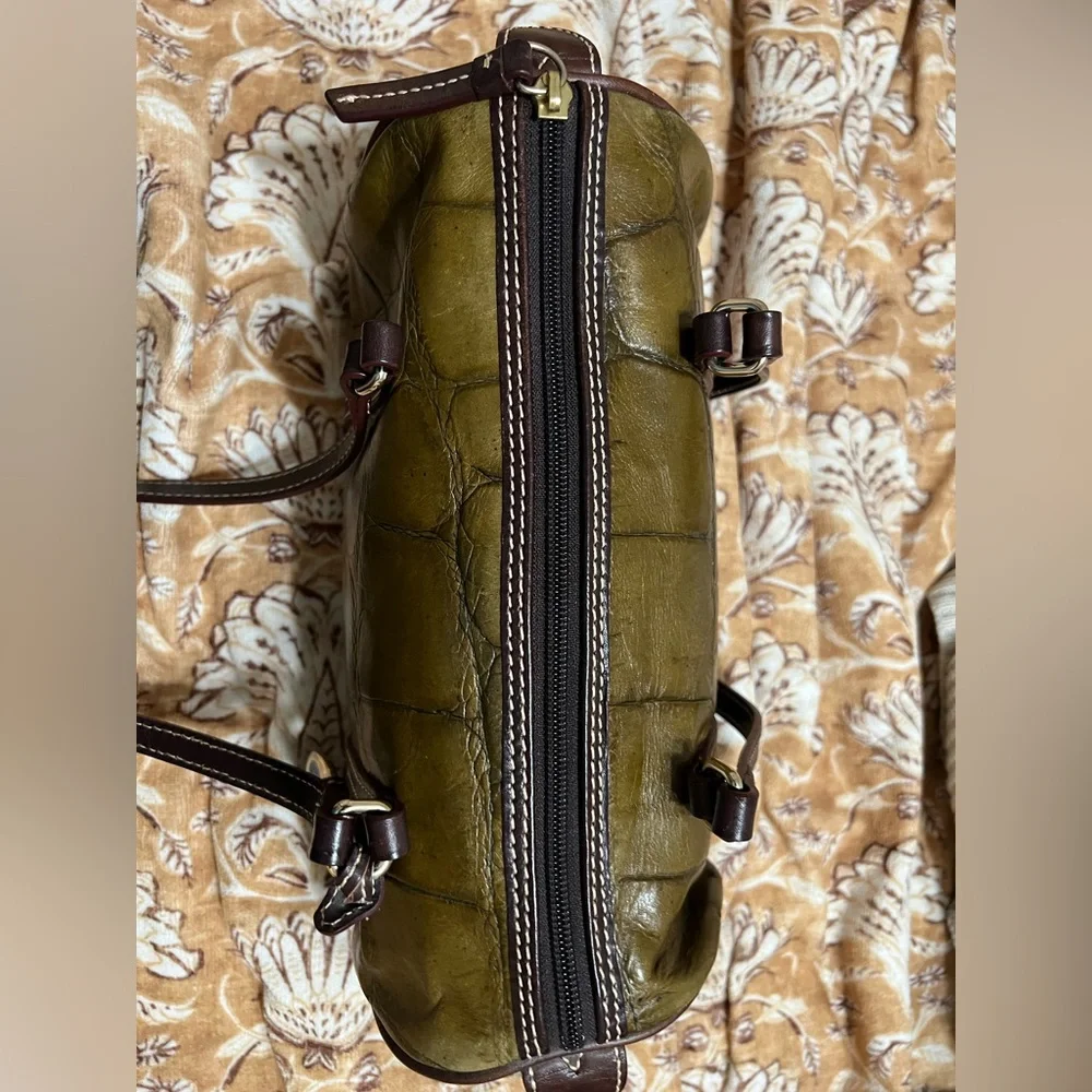 Vintage Douney and Bourke Olive Green croc Leather Handbag - Picture 6 of 9